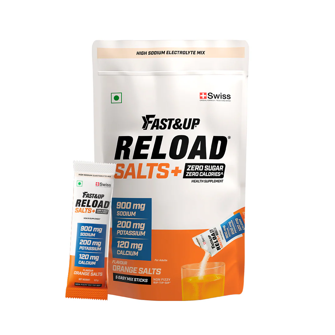 Fast&Up Reload Salts + High Sodium Electrolyte Mix - Orange 5's